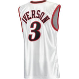 3-Allen Iverson Philadelphia 76ers 2001 Hardwood Classics  - White
