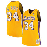 34-Shaquille O`Neal Los Angeles  Hardwood Classics Swingman Jersey – Gold