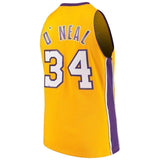 34-Shaquille O`Neal Los Angeles  Hardwood Classics Swingman Jersey – Gold
