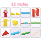 120 Pcs/set Wooden Domino Institution Accessories Organ Blocks Rainbow Jigsaw Dominoes Montessori Educational Toys